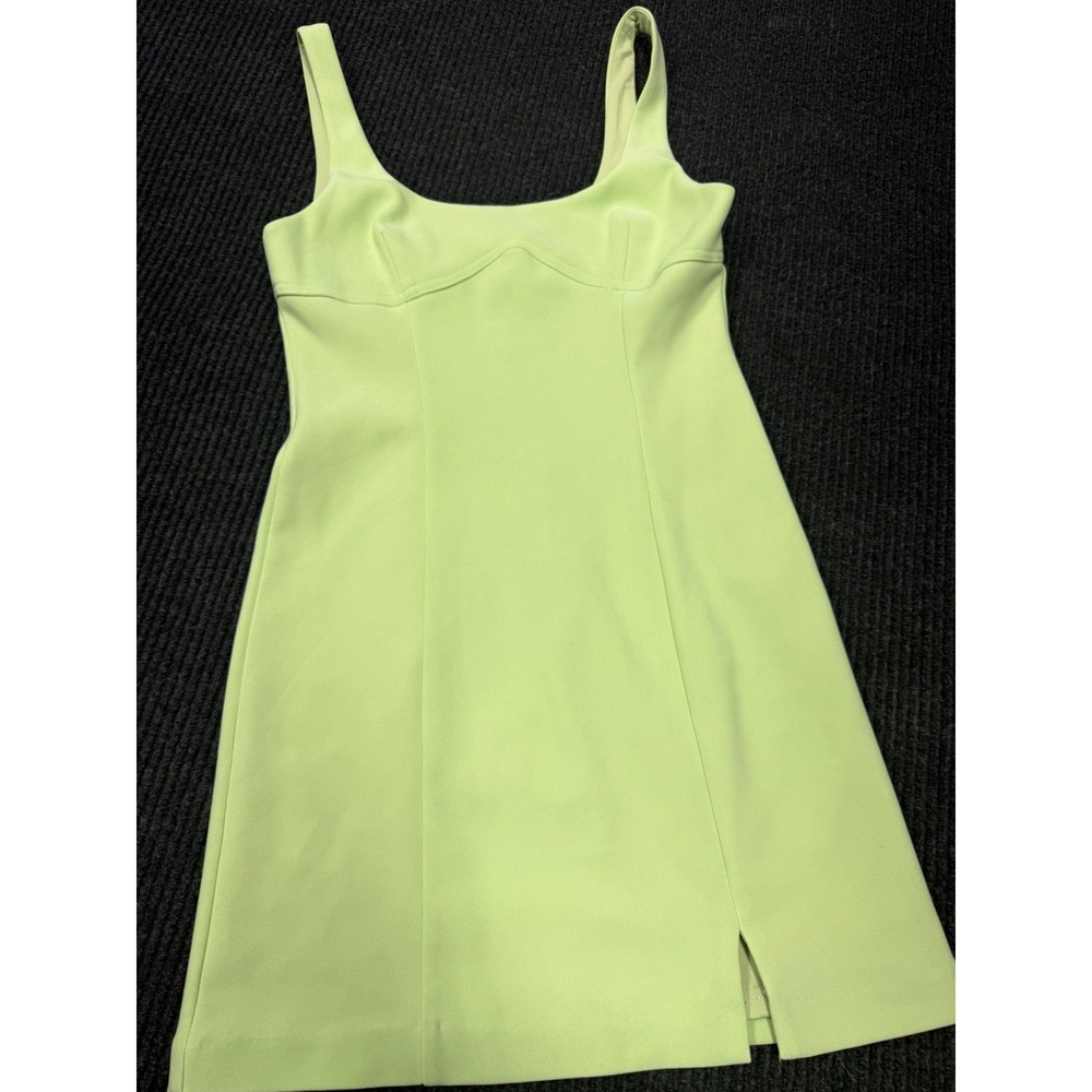ASTR The Label Women's Size S Lime Green Corset Mini Dress Front Slit